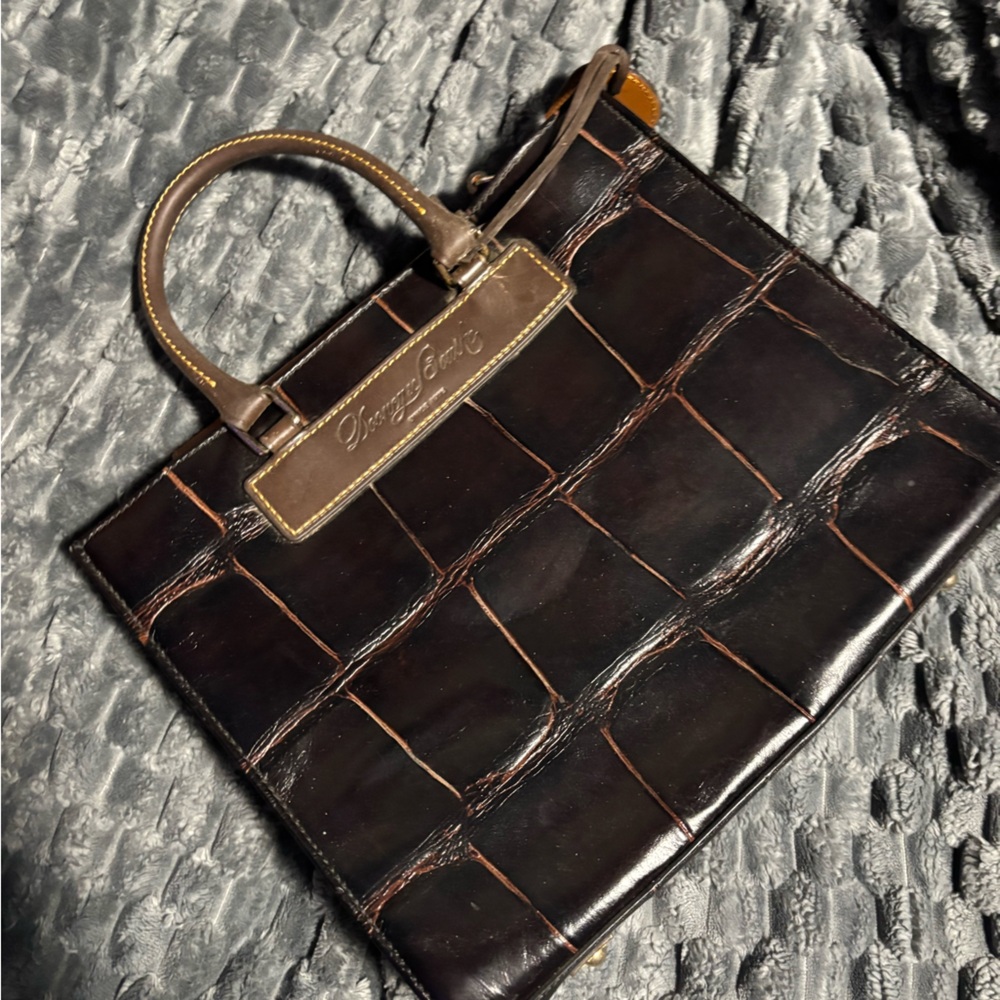 Dooney & Bourke Dark Brown Croc-Embossed Crossbody Bag